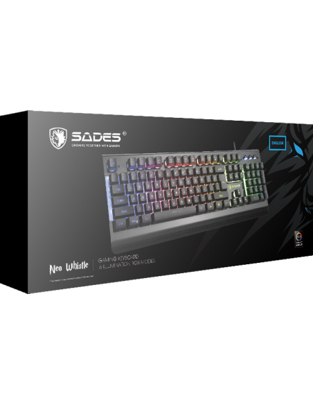 SADES Gaming Keyboard Neo Whistle SA-KB105, RGB, Silent, Black
